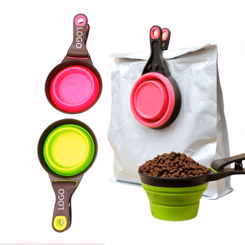 Foldable Dog Food Scoop With Sealing Bag Clip