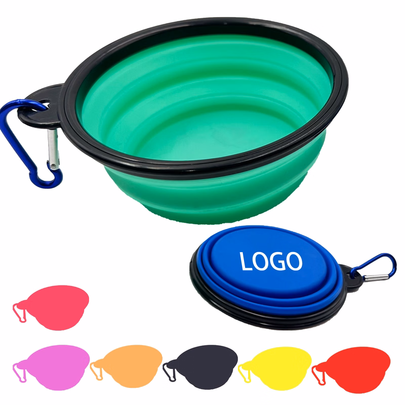 12oz Foldable Pet Bowl with Carabiner MOQ 50pcs