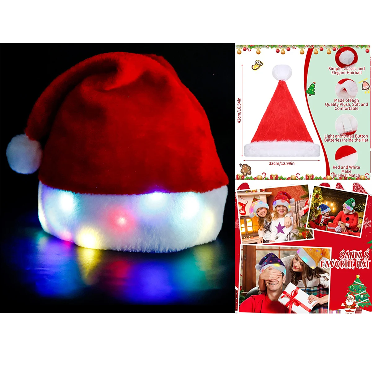 LED Christmas Plush Hat 1