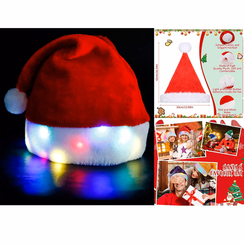 LED Christmas Plush Hat