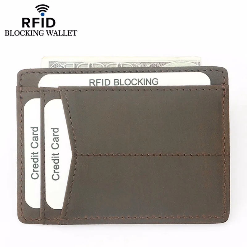 RFID Blocking Leather Wallet Credit Card Holder