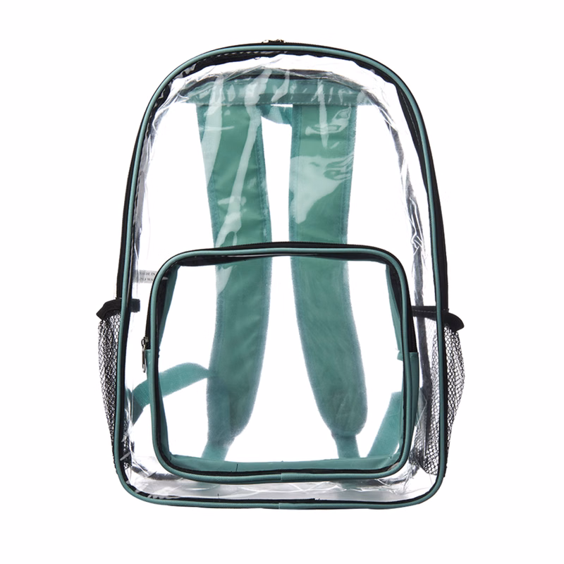 Clear PVC Backpack w/ Front Pocket - 13"W x 18"H