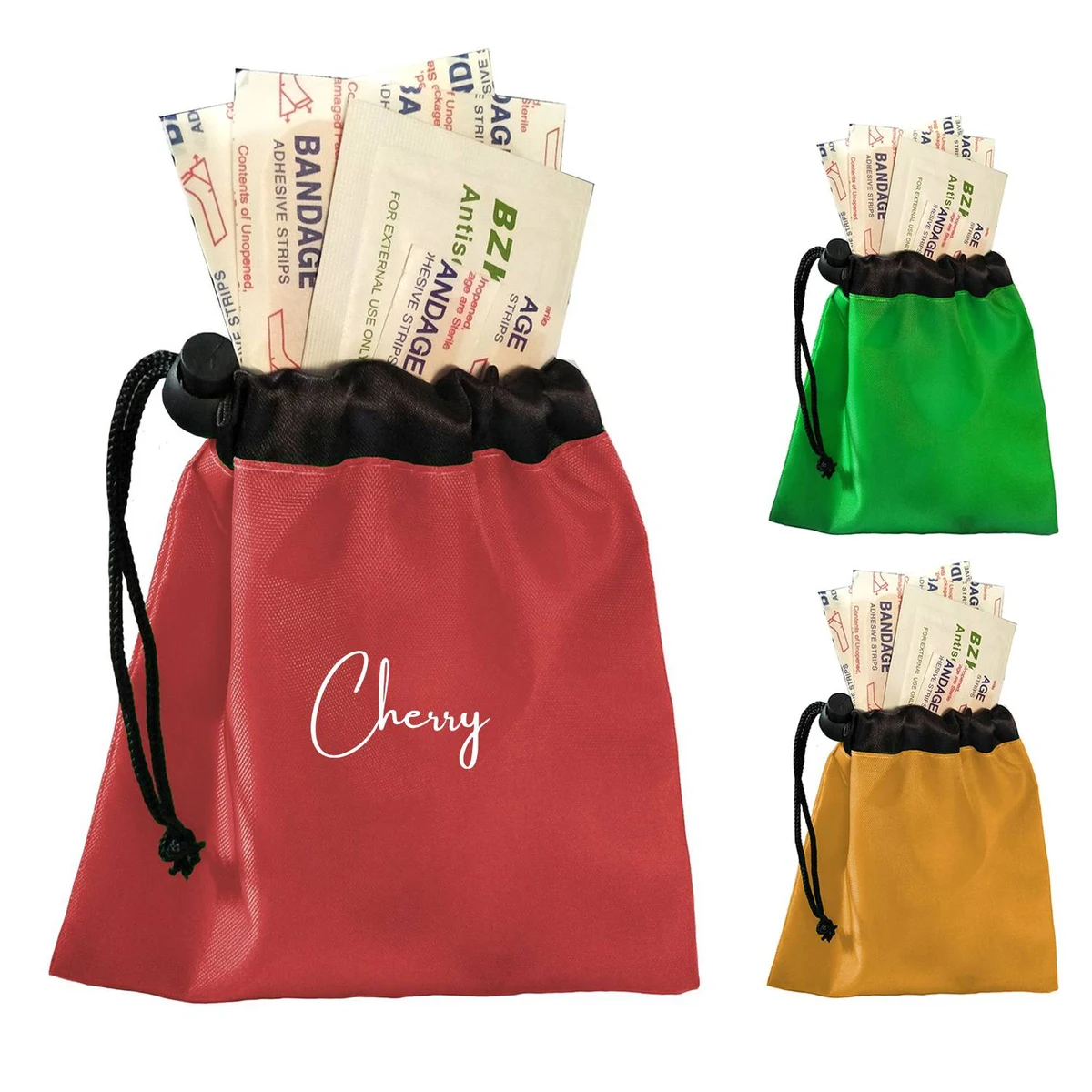 First Aid Kit Nylon Drawstring Bag Pocket 1