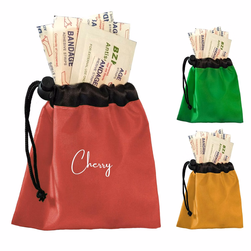 First Aid Kit Nylon Drawstring Bag Pocket