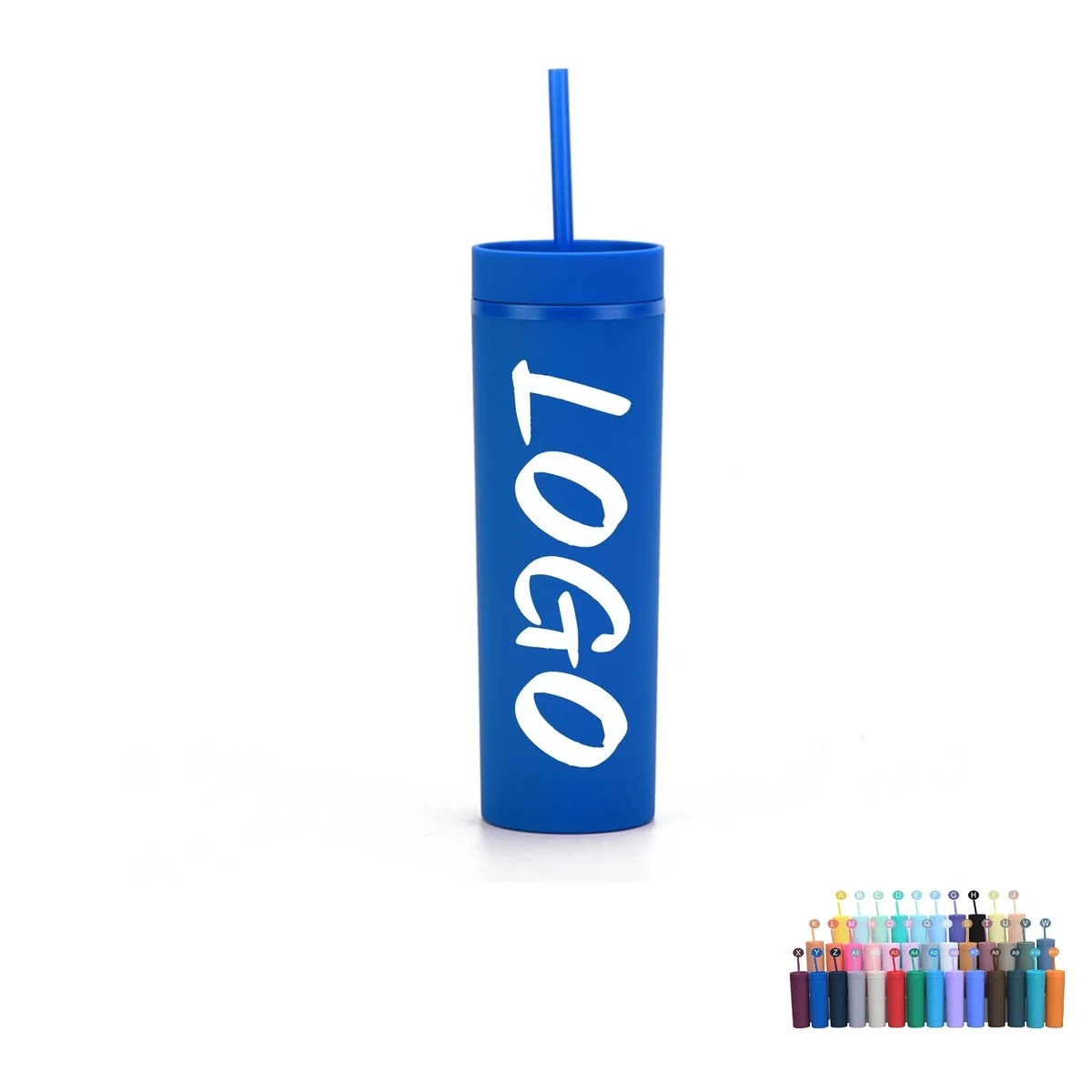 16 oz Double Wall Plastic Straw Cup 1