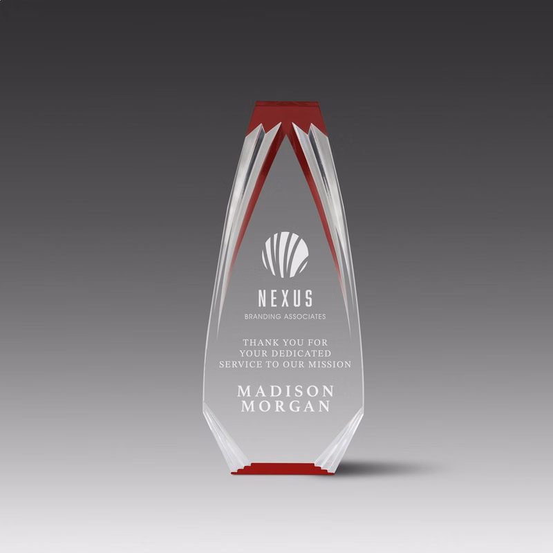 Diamond Carved Obelisk Stand Up Award (3-3/8"x8"x1")