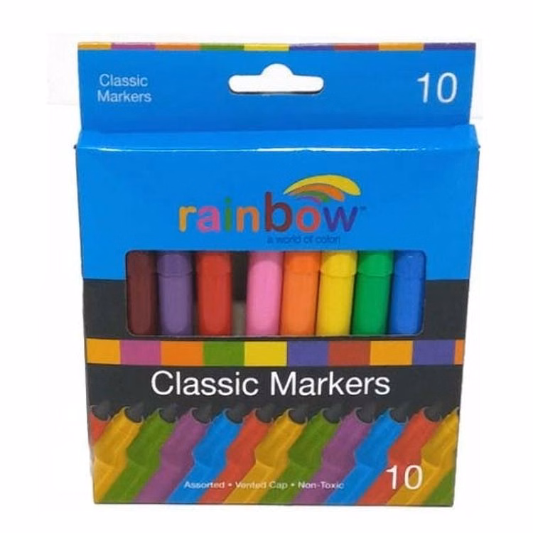 Classic Rainbow Markers - 10 Count Washable