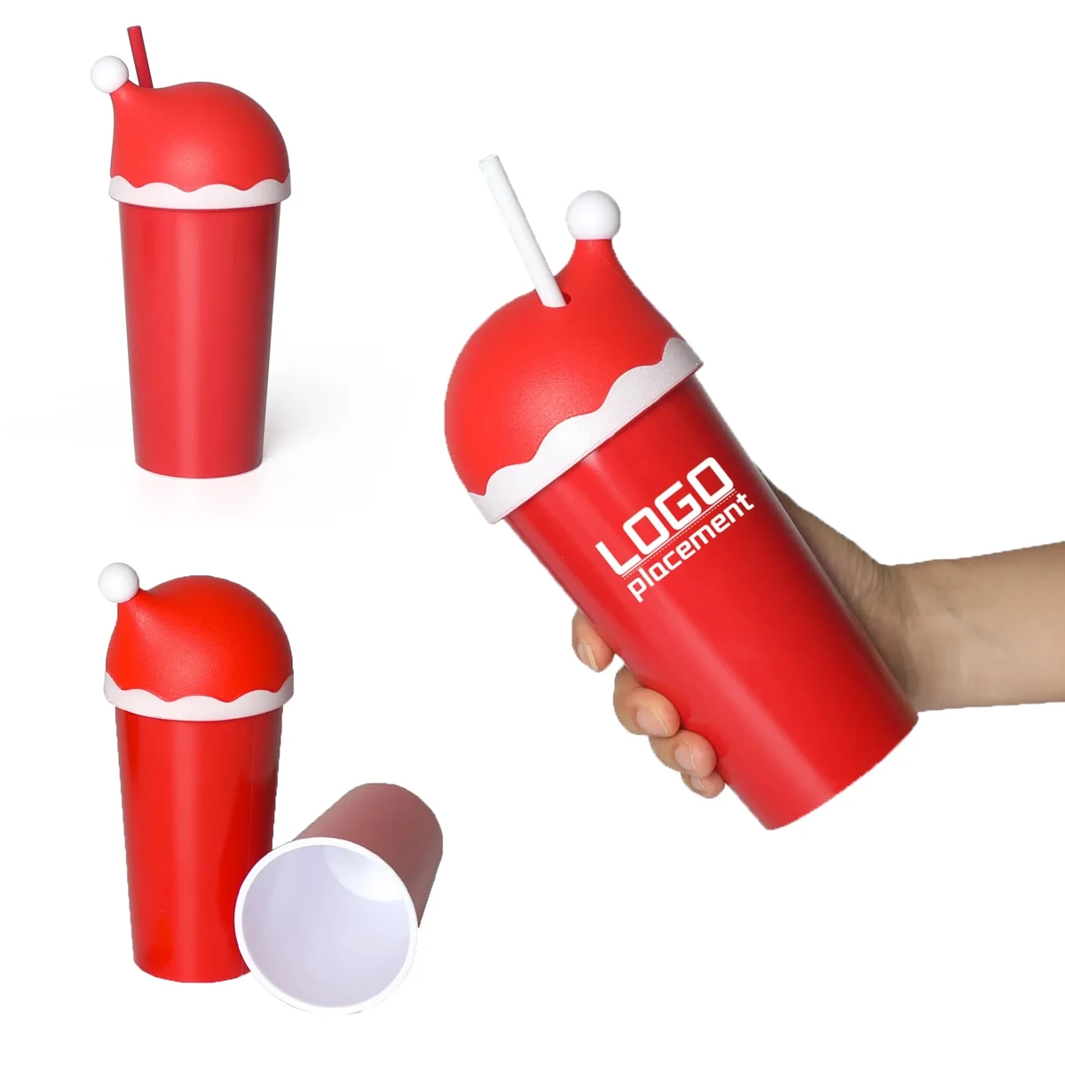 Customized Christmas hat plastic cup 1
