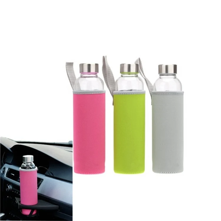 Glass Bottle with Flat Cap and Sleeve 1