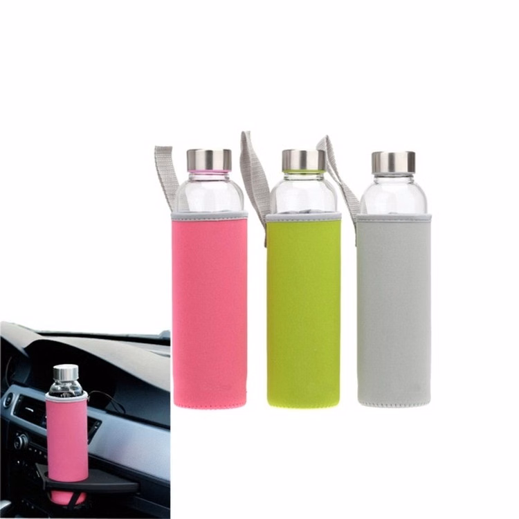 Glass Bottle with Flat Cap and Sleeve