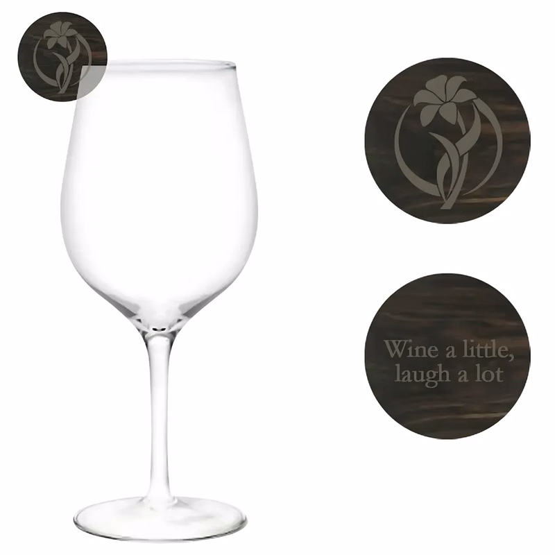 Wood Wine Glass Charm