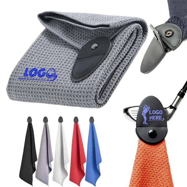 MOQ50 Custom Magnetic Clip Golf Towel 1
