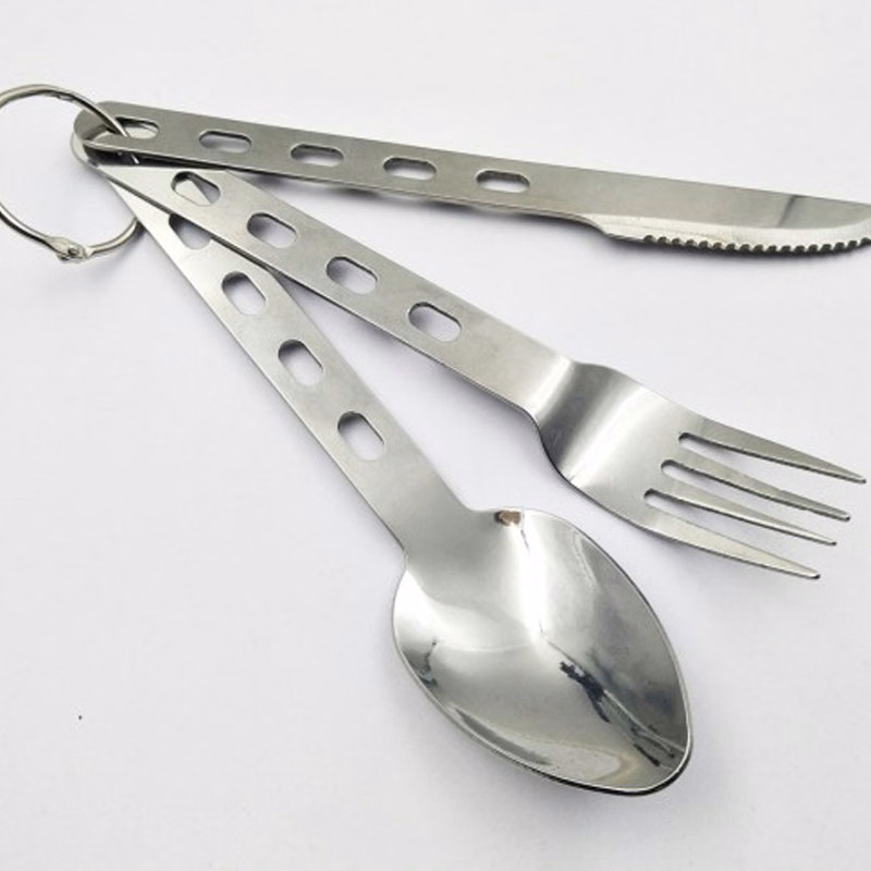 Stainless Steel Tableware Set With Keychain