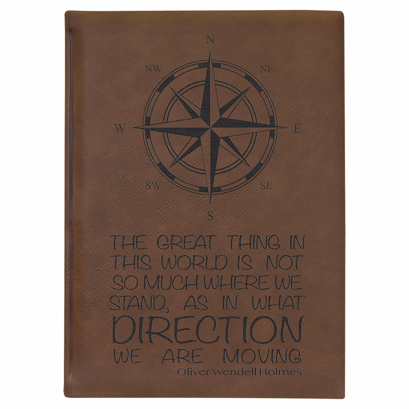 7" x 9 3/4" Dark Brown Leatherette Sketch Book-Unlined Paper