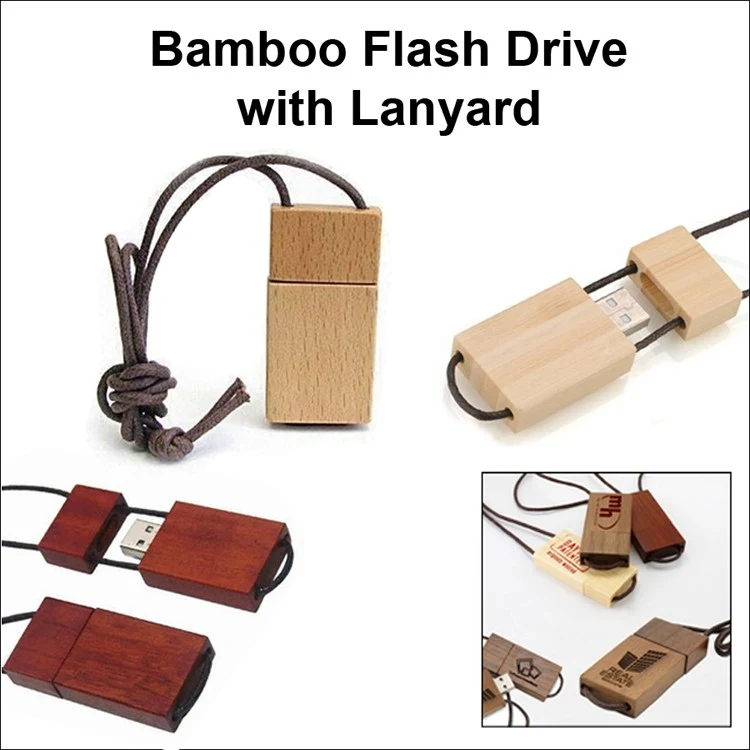Bamboo Lanyard Flash Drive / USB - 1 GB 1