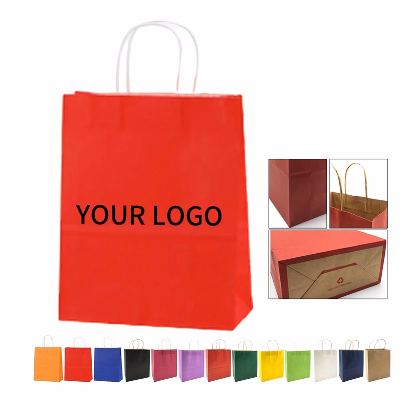 8.7 Inch Kraft Shopping Bag Sturdy Design for Gifts
