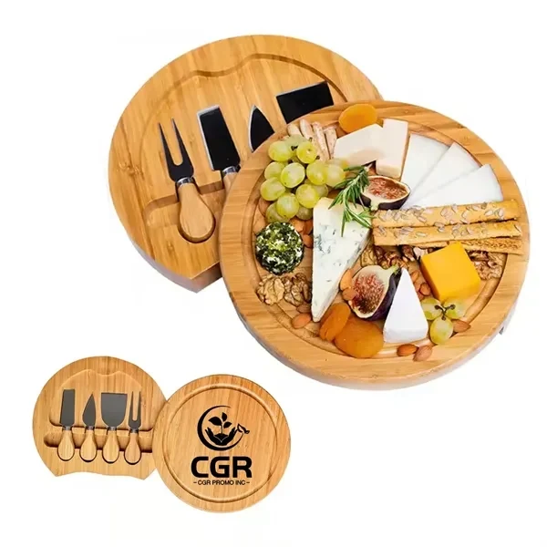 Elegant Bamboo Charcuterie Cheese Board Set 1