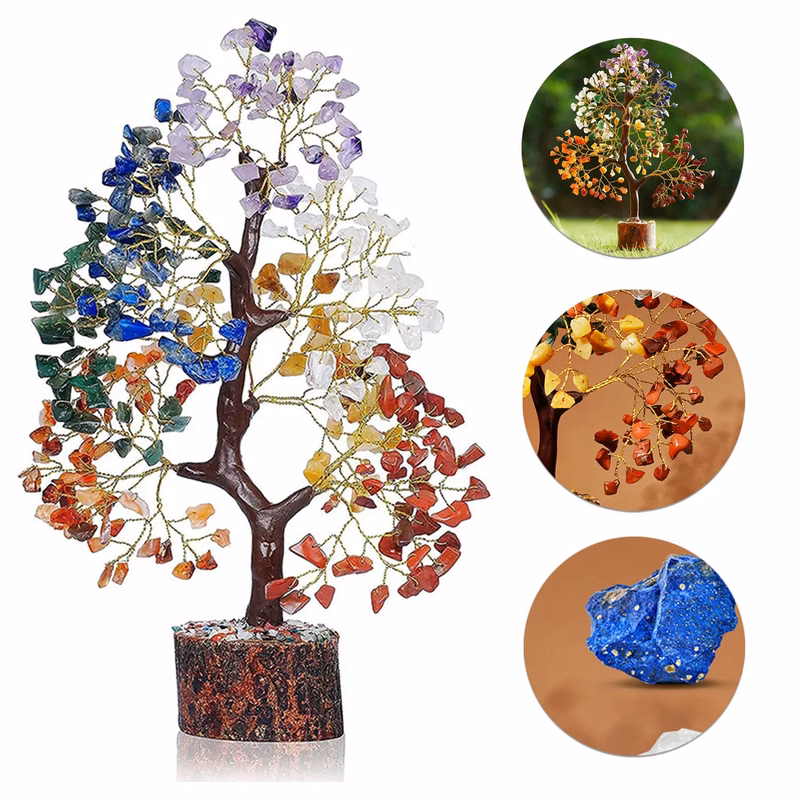 Handmade Crystal Tree of Life 7 Chakra Healing