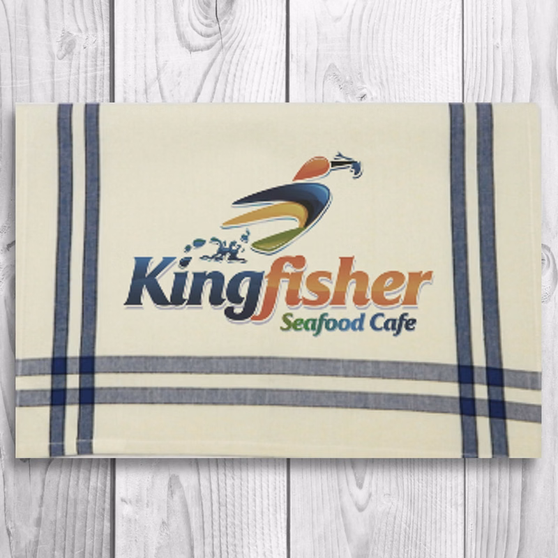 Blue/Black Double Stripe Kitchen Towel - 20"x28"