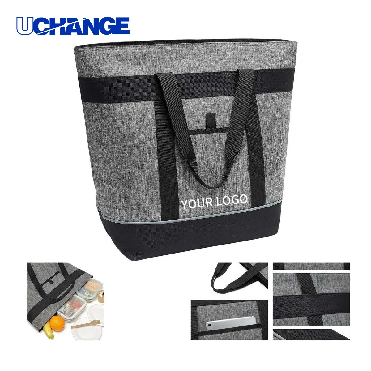Insulated Lunch Bag with Metal Zipper Durable Design 1