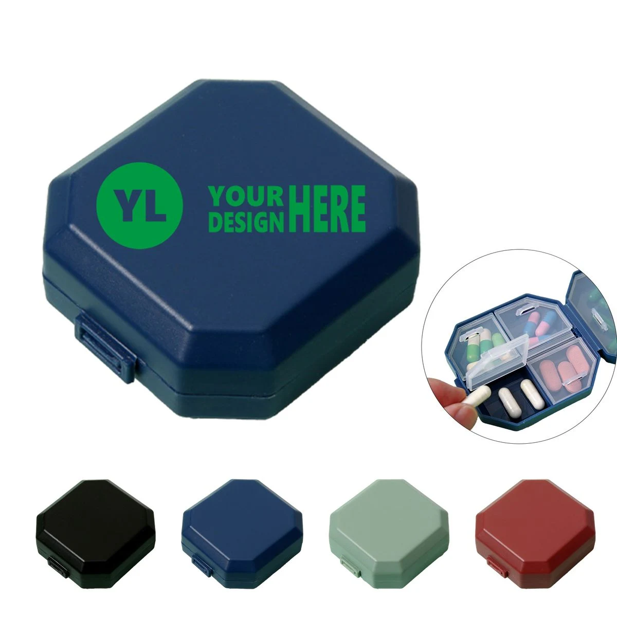 Hexagonal Pill Storage Box 1