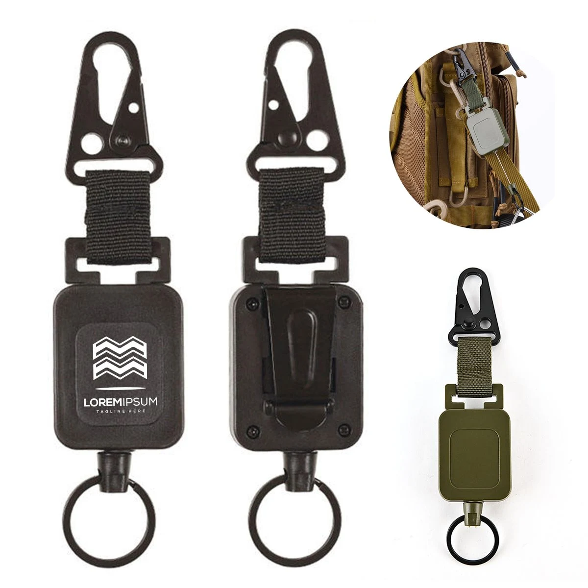 Retractable Keychain With Zinc Alloy Clasp 1