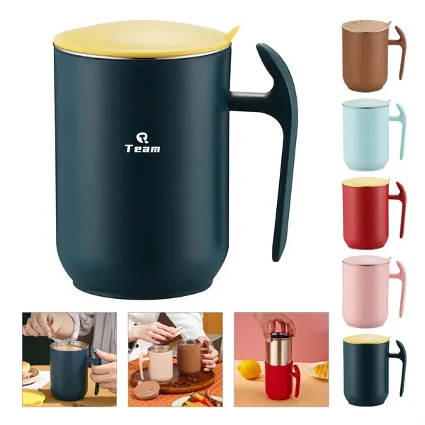Custom 16.9 oz Stainless Steel Coffee Mug With Lid — Insulated Office & Travel 1