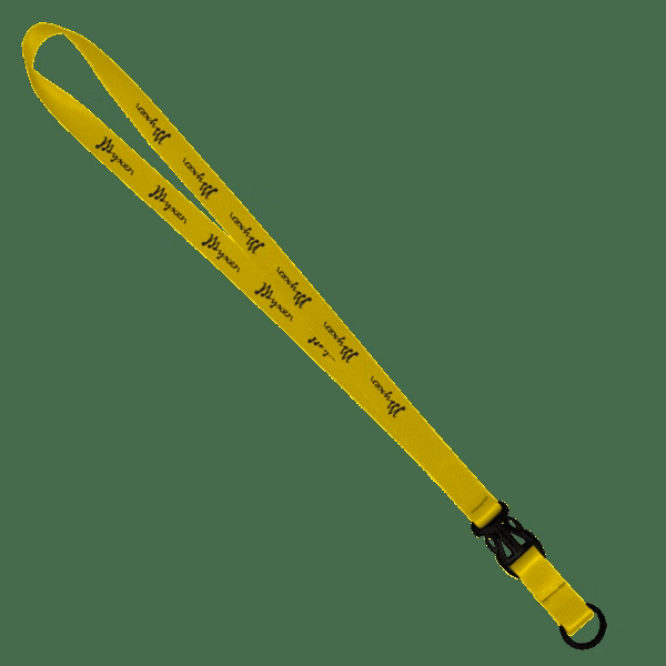 3/4" Multi color (Top and bottom) Nylon Lanyard with Plastic Slide Buckle R