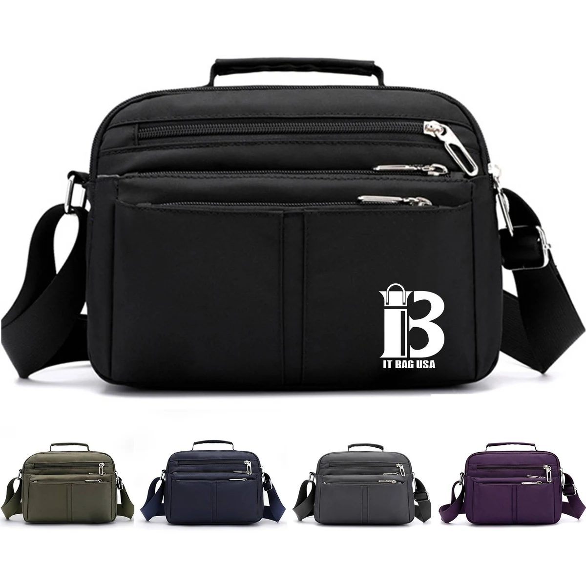 Multi Color Nylon Waterproof Casual Diagonal Cross-body Bag 1