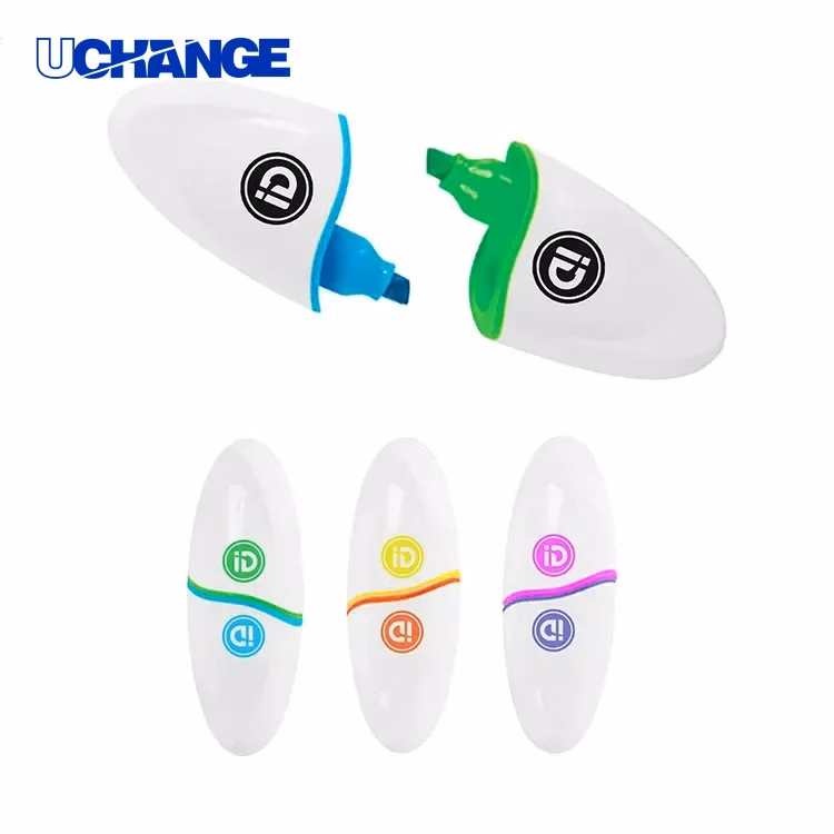 Oval Double-Ended Highlighter Dual-Tip Marking Pen