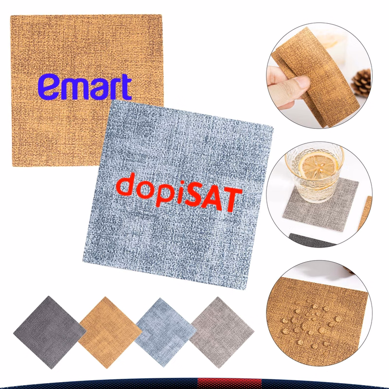 Square Woven PU Leather Coaster