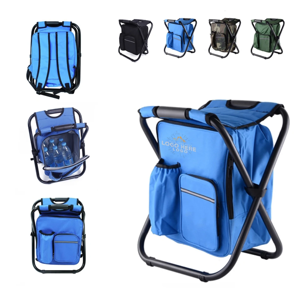 MOQ 50 Outdoor Folding Camping Chair with Adjustable Backrest & Pockets 1