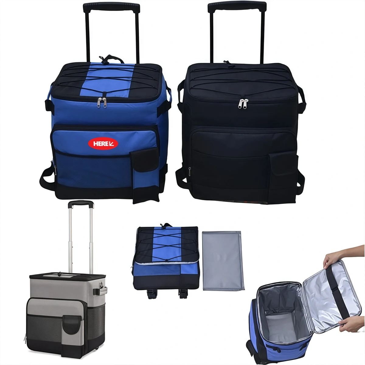Portable Roller Coolers with Foldable Handle 1
