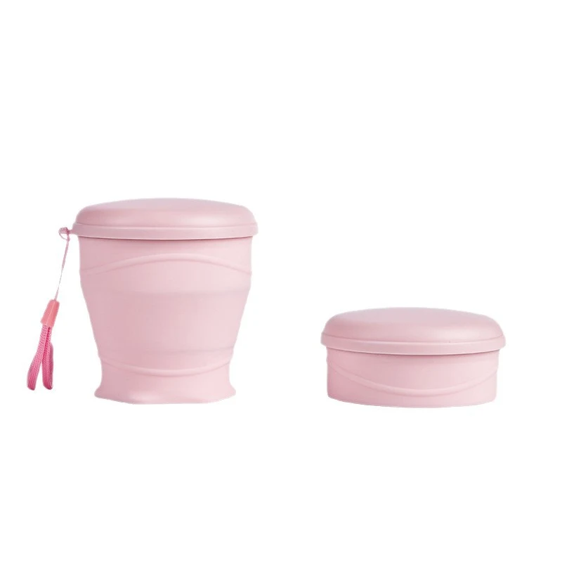 Custom Logo Collapsible Silicone Travel Cup with Lid 1