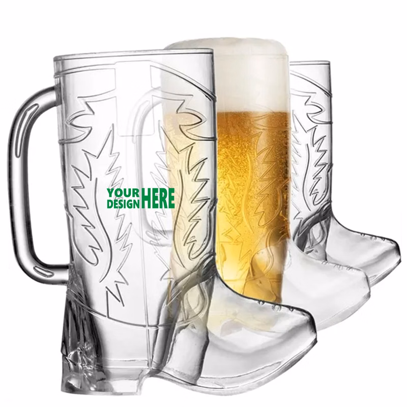 Boot Cups17Oz Cowboy Plastic Drink Mugs