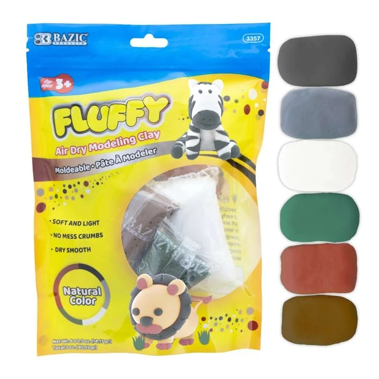 Air Dry Modeling Clay Assorted Natrual Colors - 2 oz 1