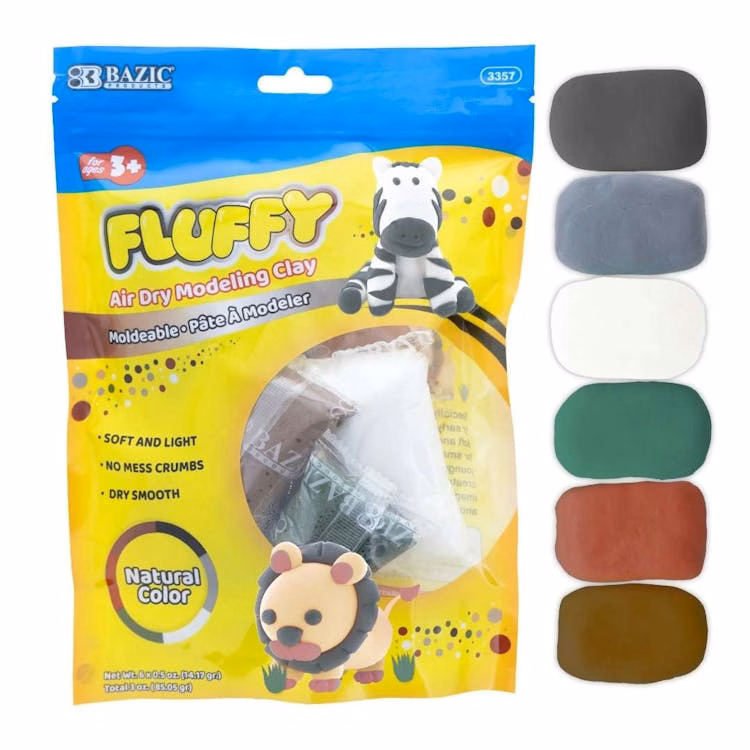 Air Dry Modeling Clay Assorted Natrual Colors - 2 oz