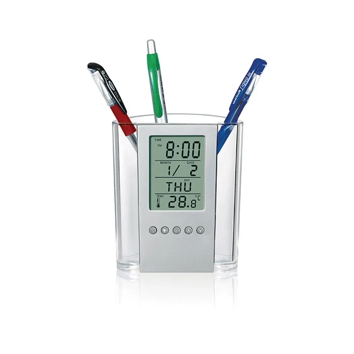 Executive Pen & Pencil Cup with Digital Calendar 1