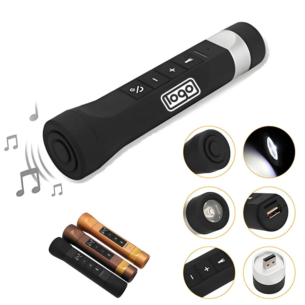 Multifuctiona Flashlight w/Power Bank & Bluetooth Speaker 1