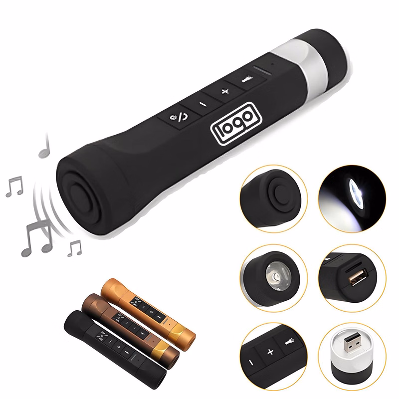 Multifuctiona Flashlight w/Power Bank & Bluetooth Speaker