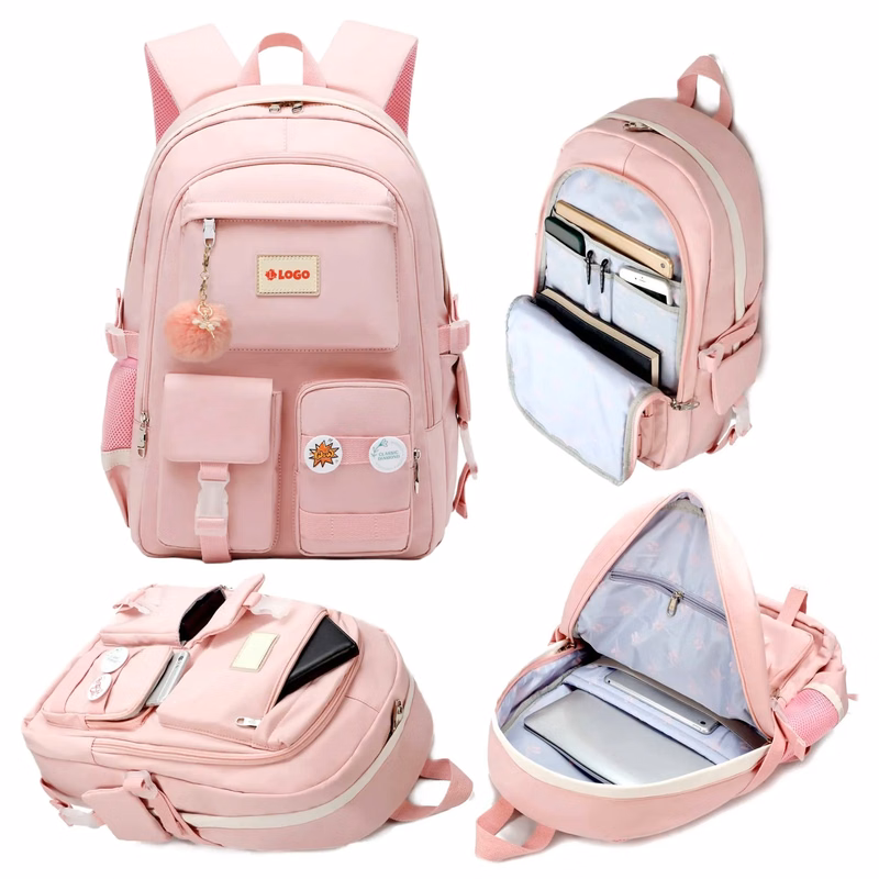 Custom Charming Pom-Pom Nylon Polyester Backpack