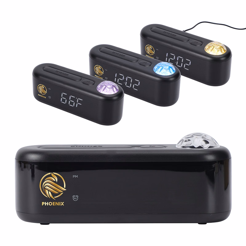 Ambiance Digital Alarm Clock with Ocean & Aurora Ceiling Projection