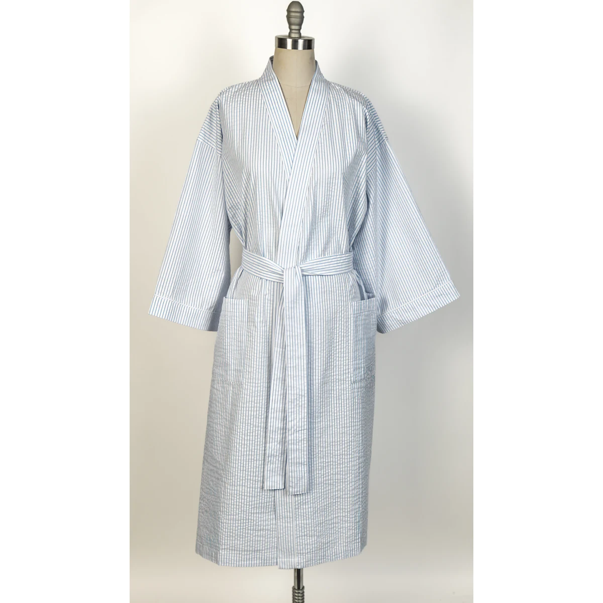 Seersucker Kimono Bathrobe 1