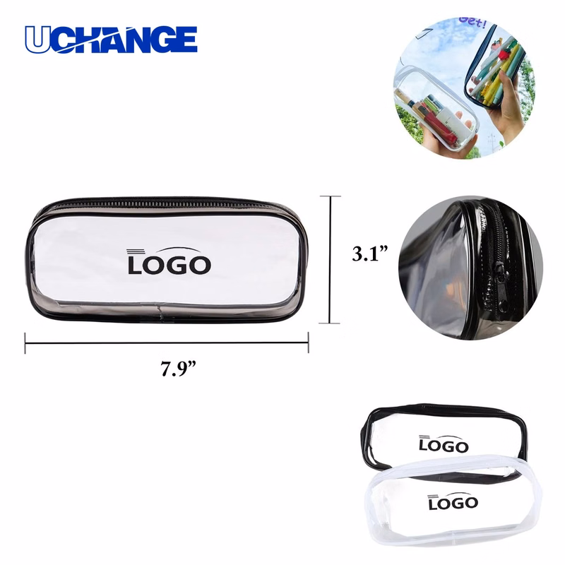 PVC Transparent Zipper Makeup Pencil Bag