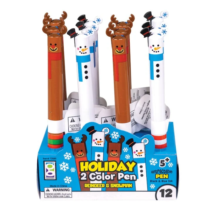 Holiday 2-Color Pens - Snowmen & Reindeer 1