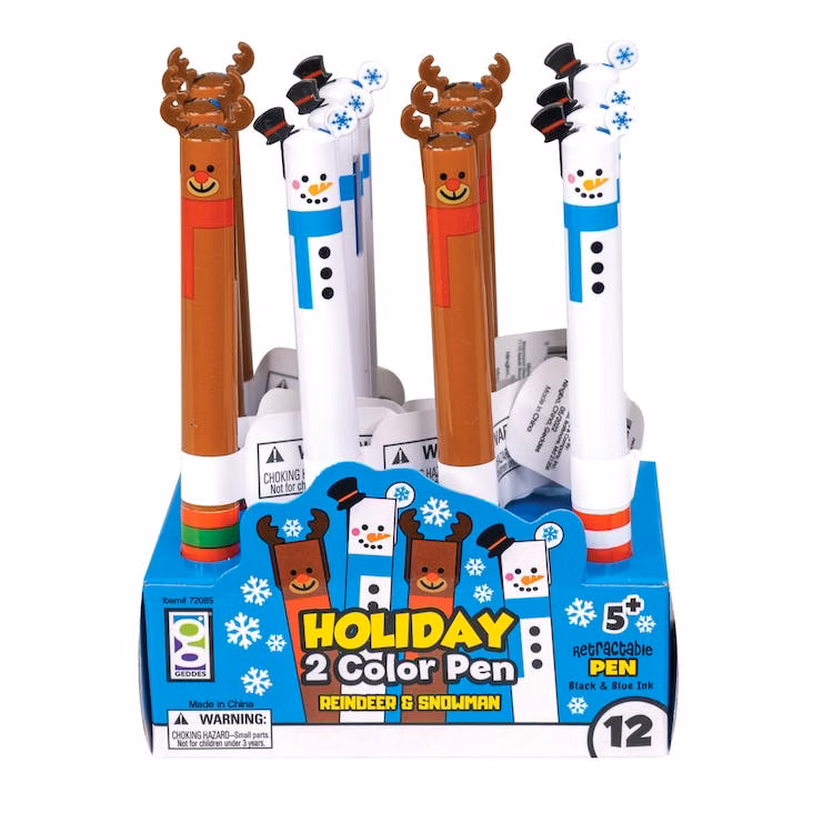 Holiday 2-Color Pens - Snowmen & Reindeer