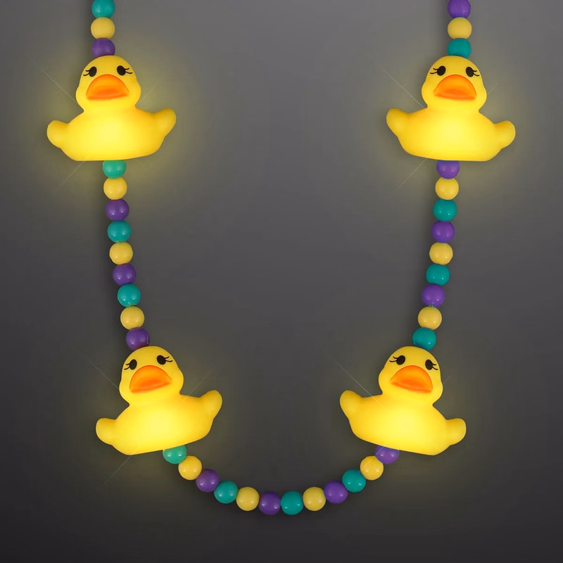 Light Up Rubber Ducky Beads Necklace