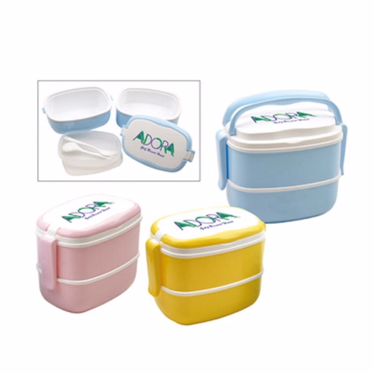 Two Layer Lunch Box With Carrying Ring