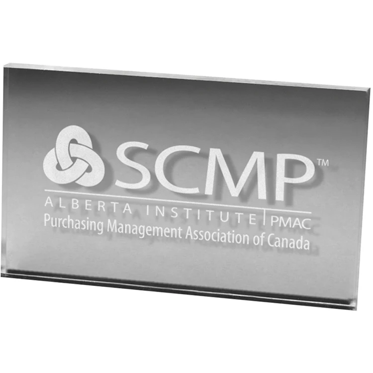 Clear Rectangle Paper Weight (3"x 5"x 3/8") Laser Engraved 1