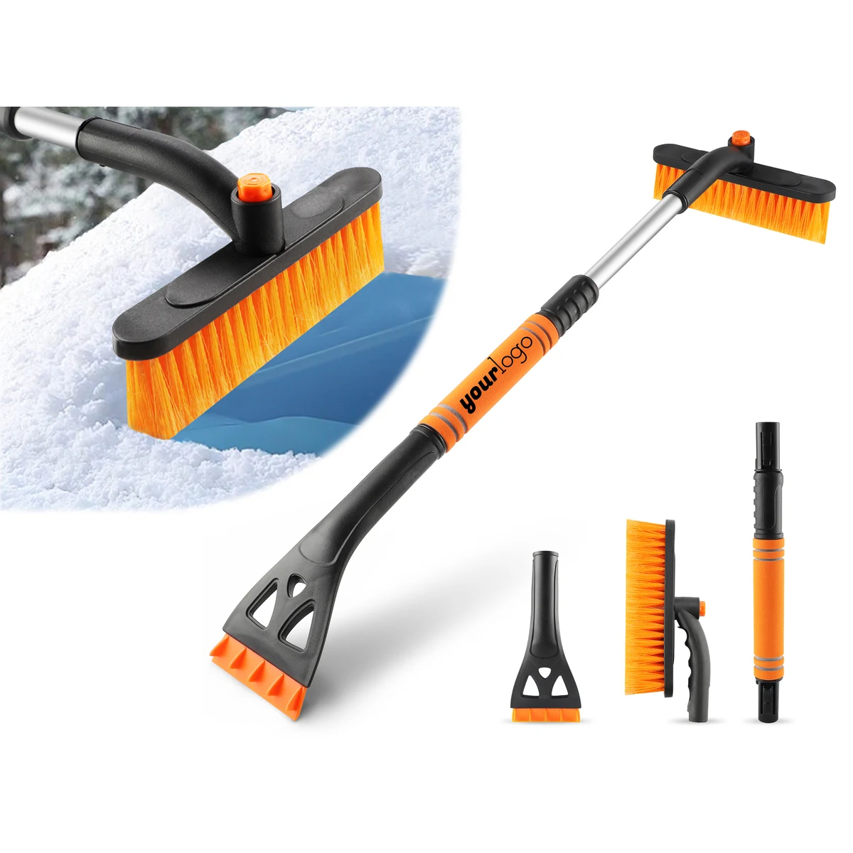Aluminum Extendable Ice Scraper and Snow Cleaning Brush 1